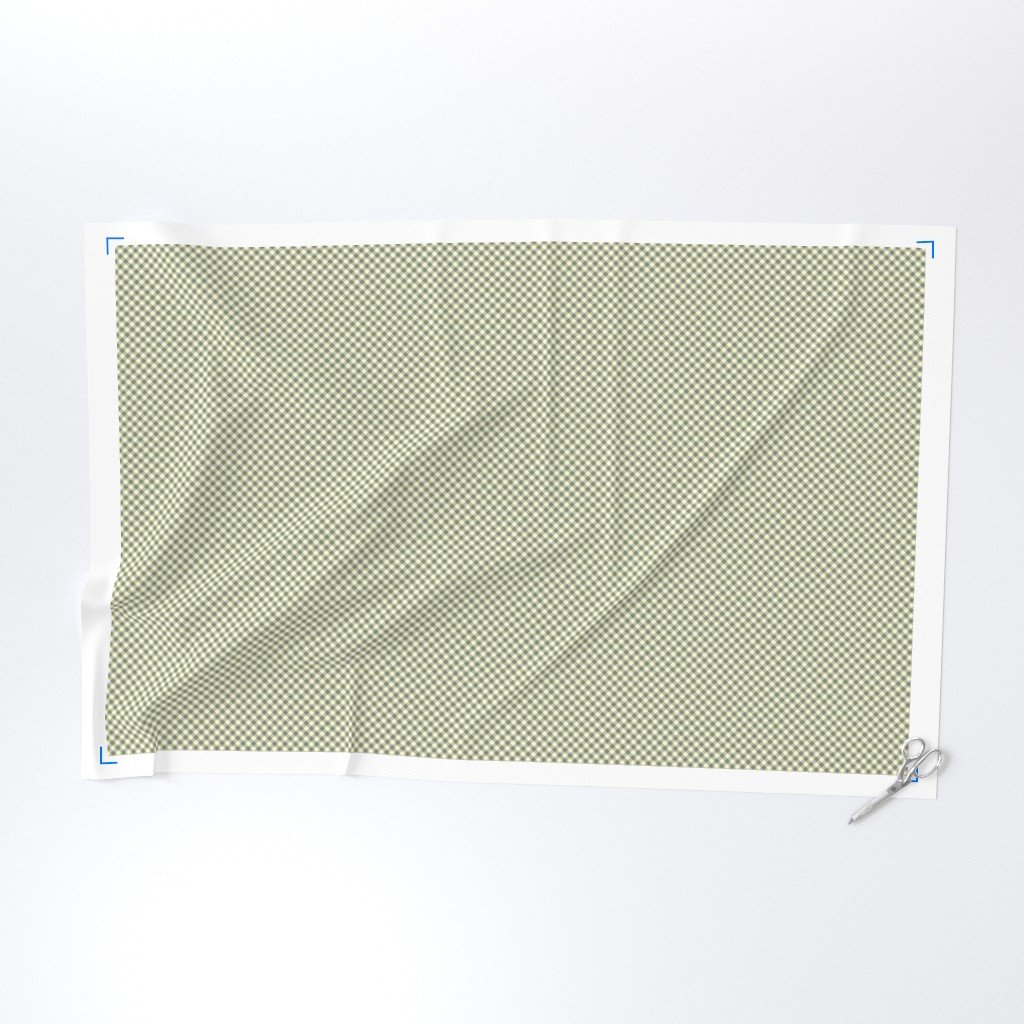Sage Green and Cream White 1/4 Inch Diagonal Gingham Fabric design fabric