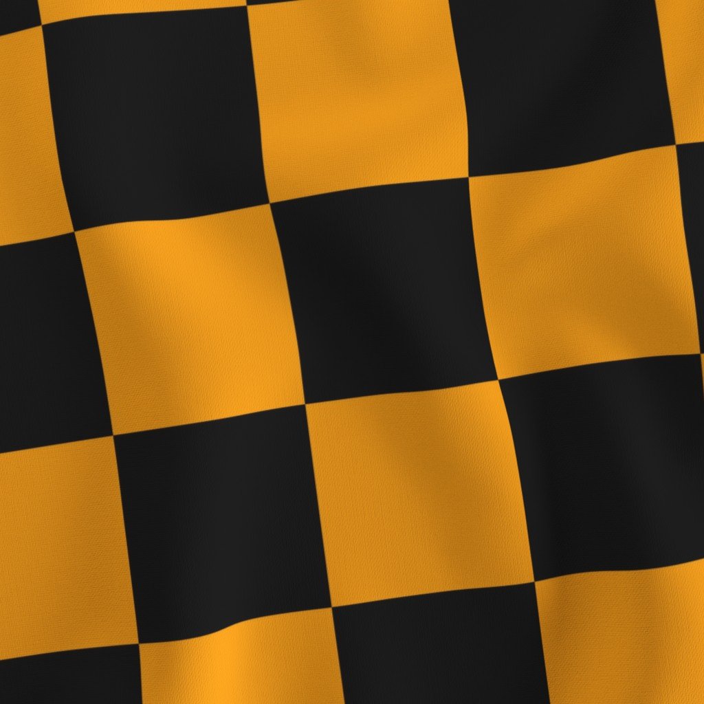 Black and Orange 4 Inch Check Fabric design fabric