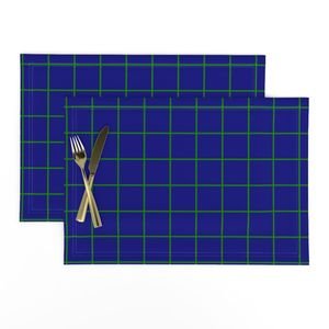 Green and Navy 2 Inch Grid Home Styling Collection Home Styling Collection green geometric placemat design