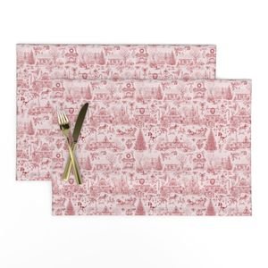Christmas Dogs Toile Christmas Red Home Decor Collection Decor Collection dog pattern placemat design