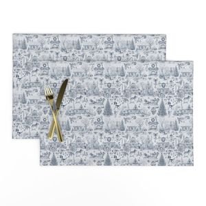 Christmas Dogs Toile Midnight Navy Home Decor Collection Decor Collection holiday dogs placemat design