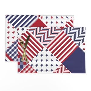 USA Americana Patchwork Red White & Blue Quilt Patterns Decor Collection Interior Collection patchwork quilt placemat design