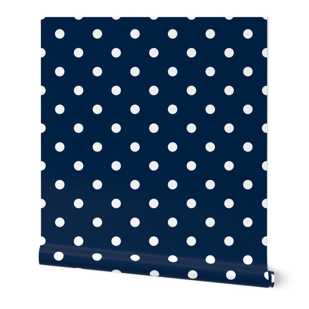 White Polkadots on Sailor Blue Design Collection Home Decor Collection sailor blue wallpaper