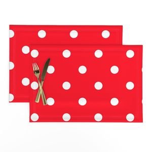 White Polkadots on Cherry Red Home Decor Collection Decor Collection polka dots placemat design
