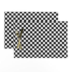 Black and White Checkerboard 3/4 inch-Check Interior Collection Interior Collection black placemat design