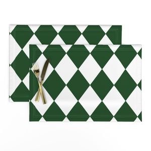 Hunter Green Modern Diamond Pattern Decor Collection Home Styling Collection hunter diamonds placemat design