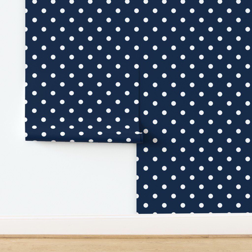 White Polkadots on Sailor Blue Design Collection design