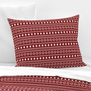 Dark Christmas Candy Apple Red Nordic Trees Stripe in White Home Styling Collection Design Collection nordic trees pillow sham design
