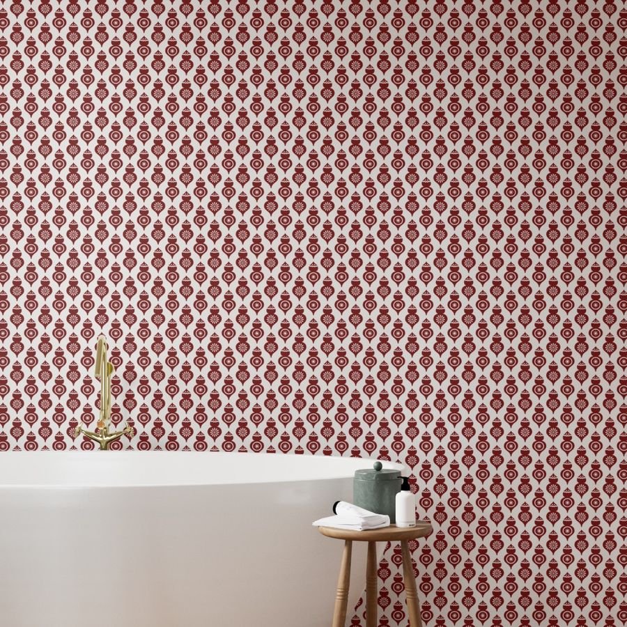 Large Dark Christmas Candy Apple Red Teardrop Ornaments Wallpaper christmas decoration wallpaper