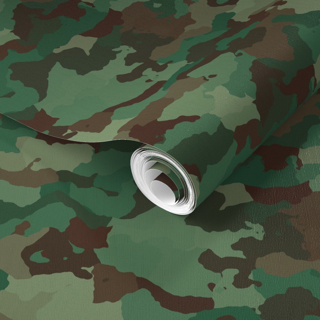 Military Army Green and Khaki Brown Camo Camouflage Print Wallpaper green camp wallpaper
