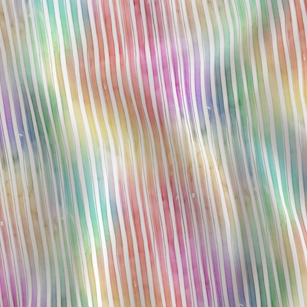 Bright Pastel Watercolor Vertical Stripes and Lines Fabric pastel ombre fabric