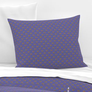 Faux Metallic gold Foil Crowns on Periwinkle Blue Color of the Year Interior Collection Design Collection peri blue pillow sham design