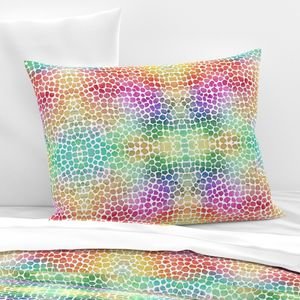 Rainbow Bright Pastel Mosaic Watercolor Spots in Mirror Repeat Decor Collection Home Styling Collection rainbow colors pillow sham design