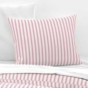 Small Vertical Nantucket Red Mattress Ticking Stripes on White Decor Collection Design Collection brittany reds pillow sham design