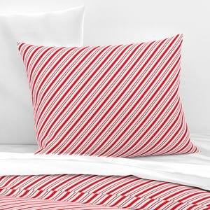 Small Classic Red Diagonal Christmas Candy Stripes Design Collection Interior Collection red and white pillow sham design