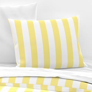 Buttermilk Yellow and White 2 Inch Vertical Cabana Stripes Decor Collection Home Decor Collection yellow and white pillow sham design