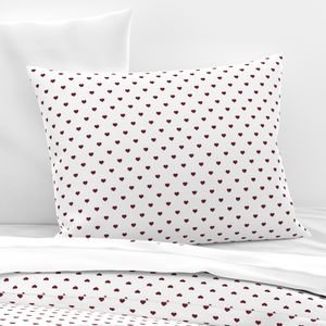 Mini Wine Color Valentines Polkadot Love Hearts on White Background Home Decor Collection Interior Collection love heart pillow sham design