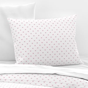 Mini Cotton Candy Pink Valentines Polkadot Love Hearts on White Background Home Decor Collection Home Decor Collection valentine s day pillow sham design