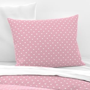 Mini White Valentines Polkadot Love Hearts on Cotton Candy Background Home Styling Collection Design Collection cotton candy pillow sham design