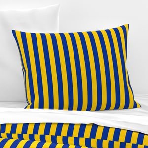 School Colors Vertical One Inch Stripe Blue and Gold Mairemont HS Interior Collection Home Styling Collection mariemont blue pillow sham design