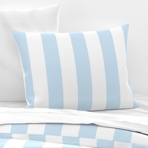 Merry Bright Pastel Blue and White Vertical 3 inch Big Top Circus Stripe Design Collection Decor Collection coordinating stripes pillow sham design