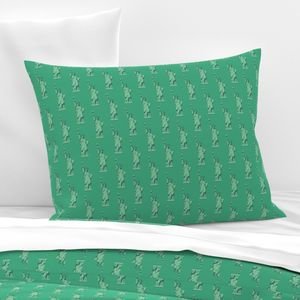Mini Lady Liberty Statues Repeat in Beguiling Green Decor Collection Home Styling Collection solid green pillow sham design