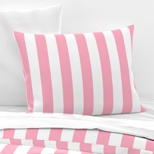 2 inch Wide Vertical Palm Beach Pink and White Cabana Stripes Home Styling Collection Home Decor Collection pink stripes pillow sham design
