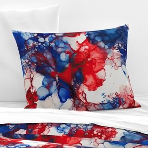 Red White and Blue Alcohol Ink American Patriotic Flag Colors Alcohol Ink Design Collection Home Styling Collection red white blue pillow sham design
