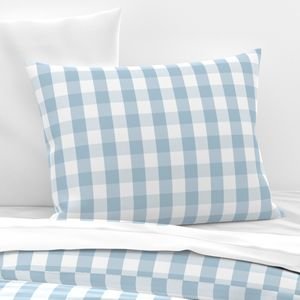 Sky Blue and White French Provincial Winter Gingham Check Home Styling Collection Interior Collection gingham curtains pillow sham design