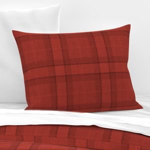 Red Vermillion Vintage Christmas Tartan Plaid Interior Collection Interior Collection tartan plaid pillow sham design
