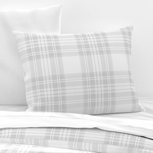 Cloud Grey Pale Airy Large Traditional Tartan Plaid Pattern Home Styling Collection Design Collection large scale pillow sham design