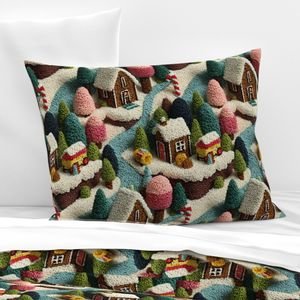 Gingerbread Crocheted Christmas Candy Land Village Home Decor Collection Interior Collection candyland pillow sham design