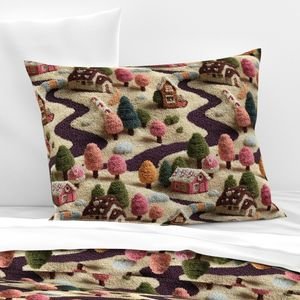 Caramel Cocoa Crocheted Candy Land Village Home Decor Collection Interior Collection candyland pillow sham design