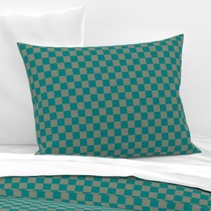 Classic Teal and Sage Green 1 Inch Check Home Decor Collection Design Collection sage green pillow sham design