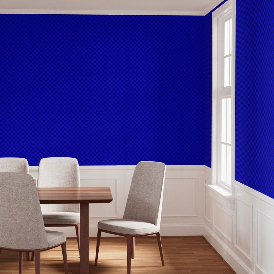 Blue and Navy 1 Inch Check Wallpaper cool tone wallpaper