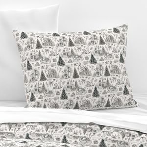 Christmas Cats Toile Black and White Home Styling Collection Home Styling Collection holiday cats pillow sham design
