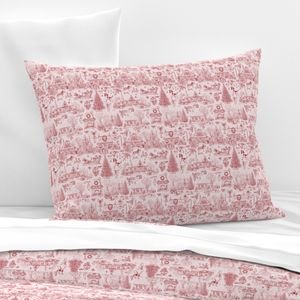 Christmas Dogs Toile Christmas Red Home Decor Collection Decor Collection holiday dogs pillow sham design