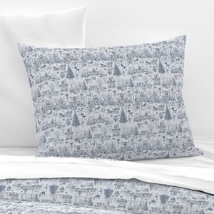 Christmas Dogs Toile Midnight Navy Home Decor Collection Decor Collection midnight navy pillow sham design
