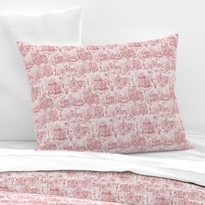 Victorian Christmas Village Toile Christmas Red Home Decor Collection Interior Collection red toile pillow sham design