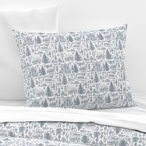 Christmas Nutcracker Toile Midnight Navy Design Collection Home Styling Collection rocking horse pillow sham design