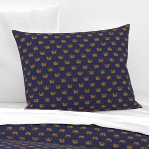 Mini Gold Crowns on Royal Blue Design Collection Interior Collection royal blue pillow sham design