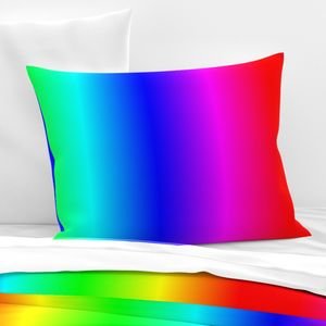 Bright Neon Rainbow Ombre Shade Design Collection Home Decor Collection rainbow iridescent pillow sham design