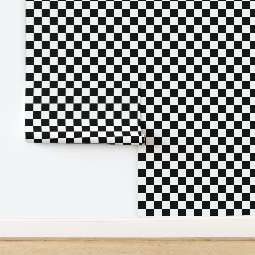 Large Black and White Check Wallpaper design