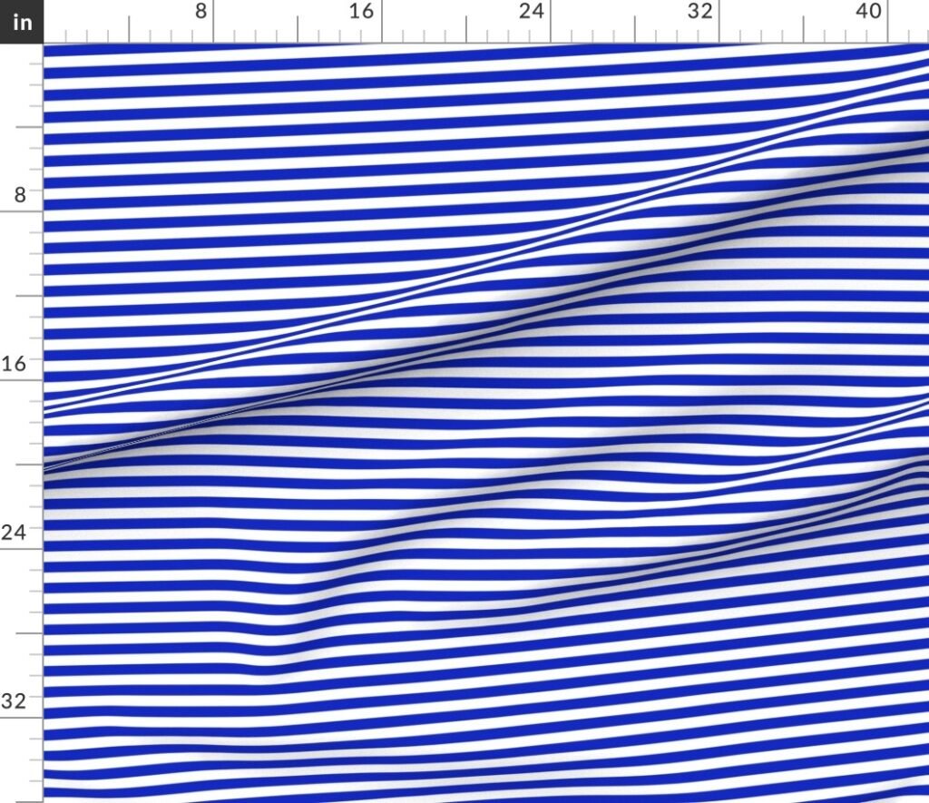 1/2" Horozontal Cobalt Blue and White Stripe Fabric design
