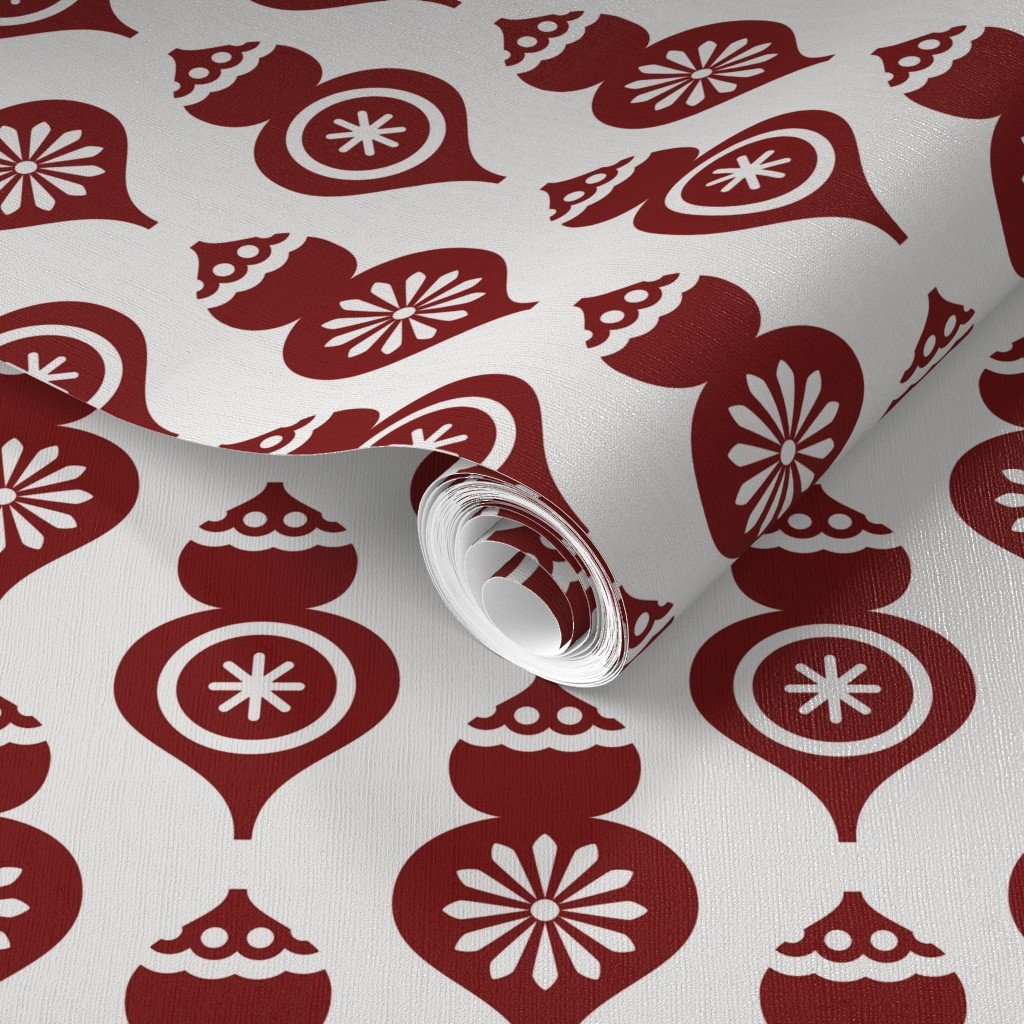 Large Dark Christmas Candy Apple Red Teardrop Ornaments Wallpaper christmas ornaments wallpaper