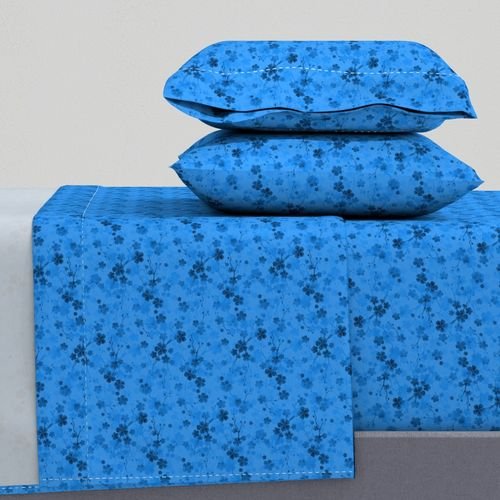 Classic Blue Pastel Watercolor Cherry Blossom Flowers and Vines Home Styling Collection Interior Collection cherry blossom sheet set design