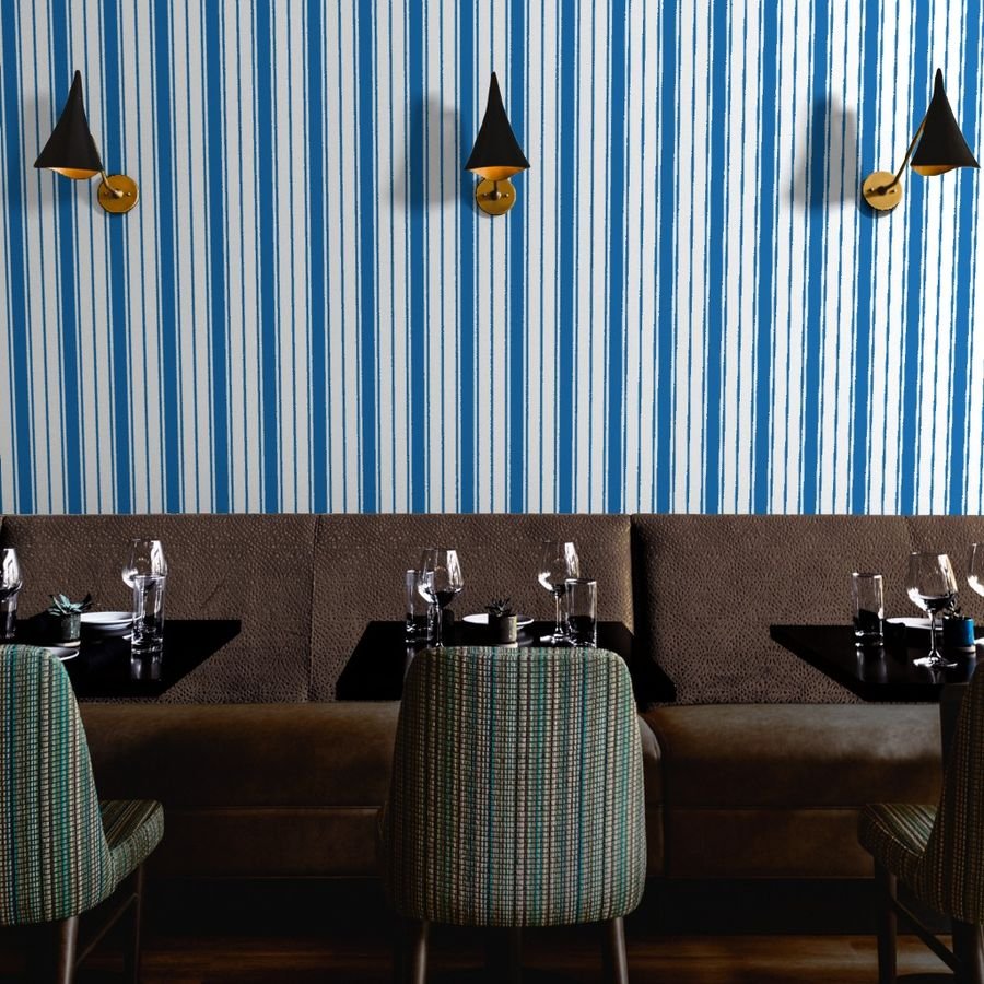 Biscayne Bay Blue and White Vertical French Stripe Wallpaper biscayne bay blue wallpaper