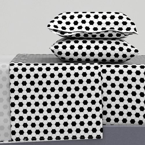 Mini Classic Soccer Football Hexagonal Black and White Seamless Print Design Collection Home Decor Collection soccer ball sheet set design
