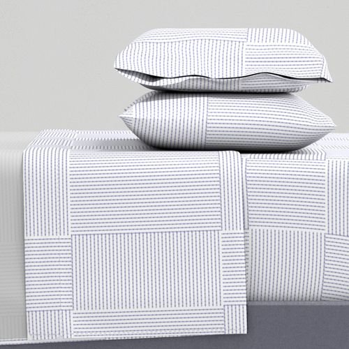 Patchwork Quilt Squares in Shades of Periwinkle Blue Seersucker look Home Decor Collection Decor Collection periwinkle blue sheet set design