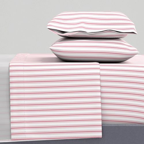 Small Vertical Nantucket Red Mattress Ticking Stripes on White Decor Collection Design Collection dusty rose sheet set design